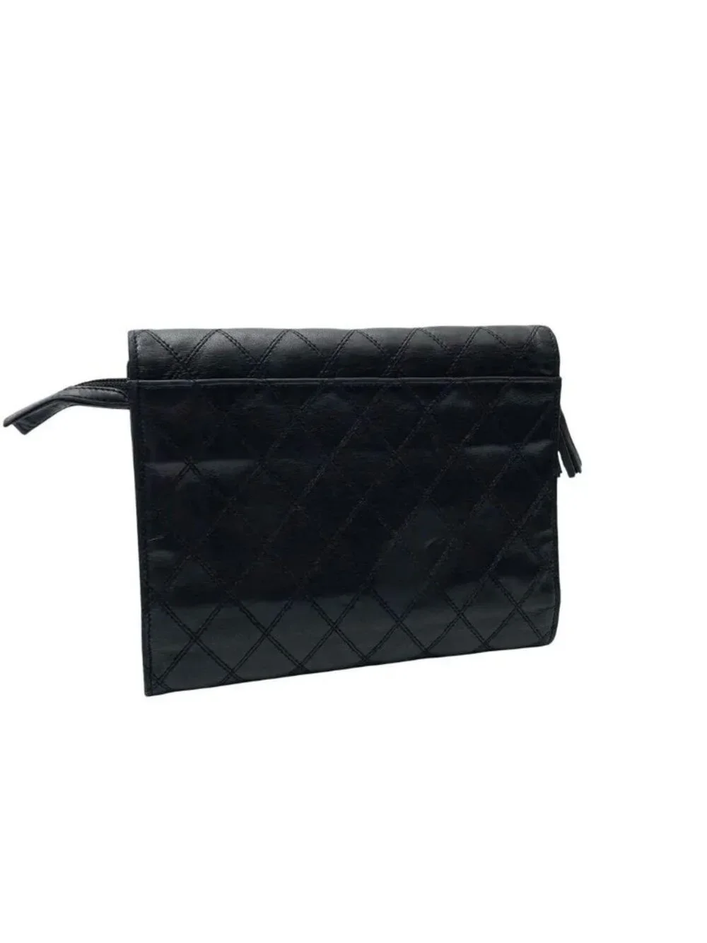 Chanel Bicolor Quilted Trifold Clutch Hand